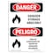 Signmission Safety Sign, OSHA Danger, 5" Height, Oxidizer Storage Area Only, Bilingual Spanish OS-DS-D-35-VS-2047 - alternate 1
